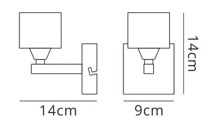 Mantra Cuadrax Wall Switched 1 Light G9, Antique Brass
