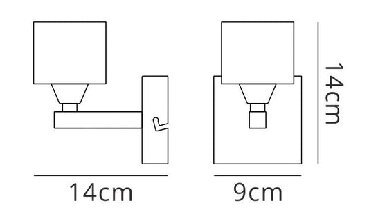 Mantra Cuadrax Wall Switched 1 Light G9, Antique Brass