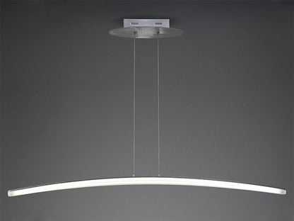 Mantra M4080 Hemisferic Linear Pendant 28W LED 110cm Bar 3000K, 1800lm, Satin Aluminium/Frosted Acrylic, 3yrs Warranty