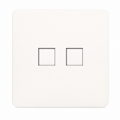 Trendi Switch 2 Gang Cat 3 Telephone Secondary Socket in Matt White - ART-2TLPMWH