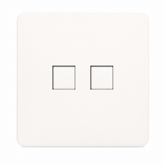 Trendi Switch 2 Gang Cat 3 Telephone Secondary Socket in Matt White - ART-2TLPMWH