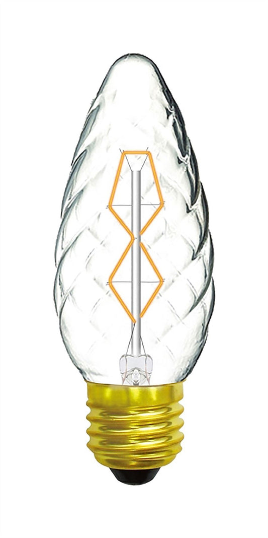 Luxram Rustica Candle 45mm/S Twisted E27 Clear 60W Incandescent