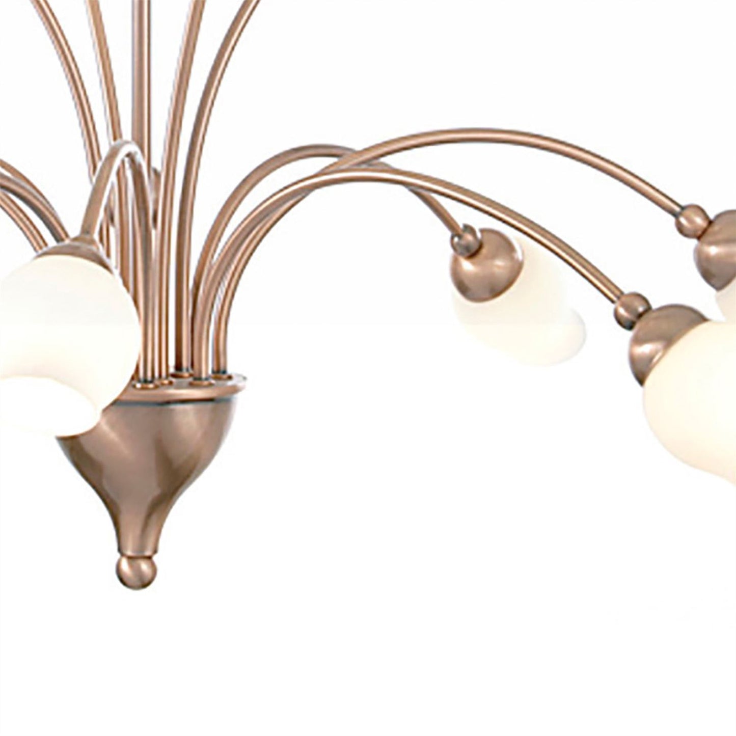 Diyas Rimini 69cm  12 Light G9 Antique Copper/Opal Glass Ceiling Pendant Light Fitting