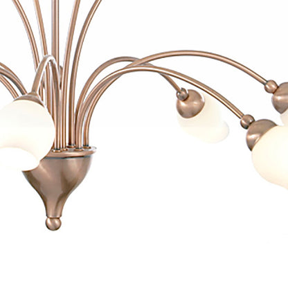Diyas Rimini 69cm  12 Light G9 Antique Copper/Opal Glass Ceiling Pendant Light Fitting