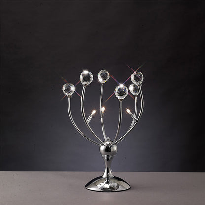 Diyas Xeena Crystal Table Lamp 3 Light G4 Polished Chrome, NOT LED/CFL Compatible