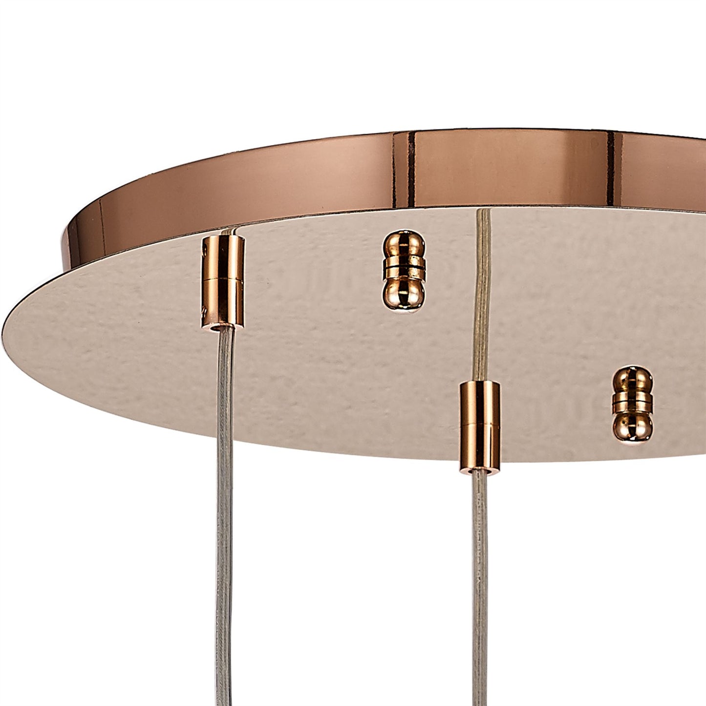 Diyas Camden 35cm  3 Light G9 Round Rose Gold/Mosaic Glass/Crystal Ceiling Pendant Light Fitting