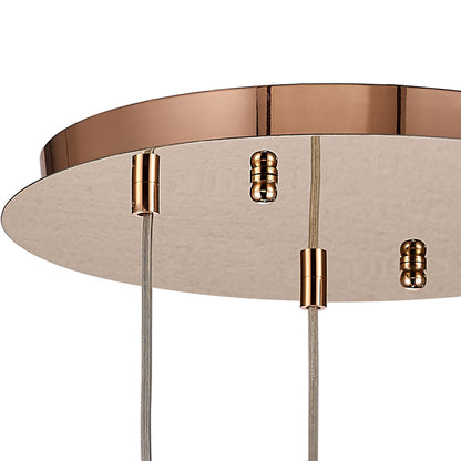 Diyas Camden 35cm  3 Light G9 Round Rose Gold/Mosaic Glass/Crystal Ceiling Pendant Light Fitting