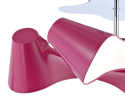 Mantra Ora Rectangular Ceiling 2 Arm 4 Light E27, Gloss Purple/White Acrylic/Polished Chrome, CFL Lamps INCLUDED