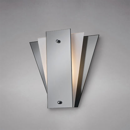 Deco Atlantis 250 x 260mm Wall Light, 1 Light E27 Smoked Mirror/Frosted
