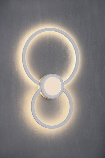 Mantra Fusion M6230 Mural Wall Light Circles, 24W, 3000K, 1440lm, White, 3yrs Warranty