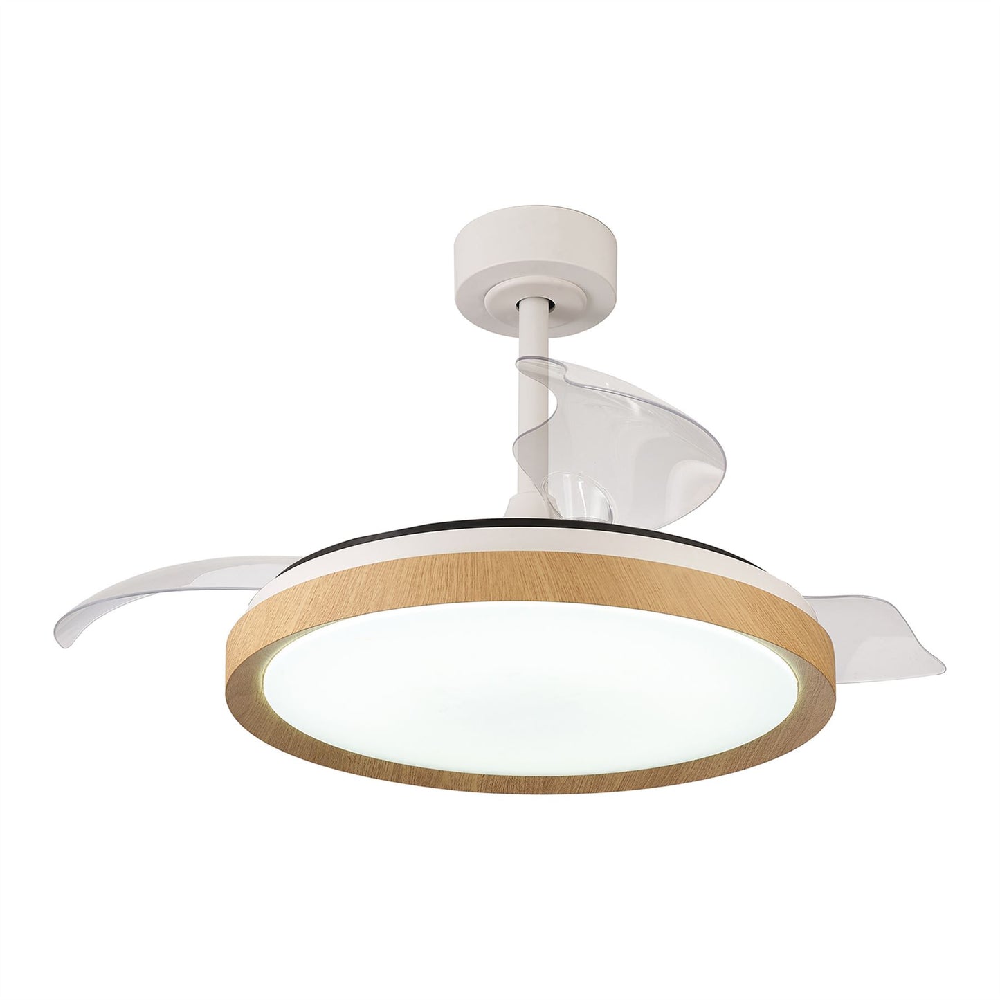 Mistral 51cm 50W LED Dimmable Ceiling Light With Built-In 28W DC Fan, 3000-6500K Remote Control, 3200lm, Wood, 5yrs Warranty