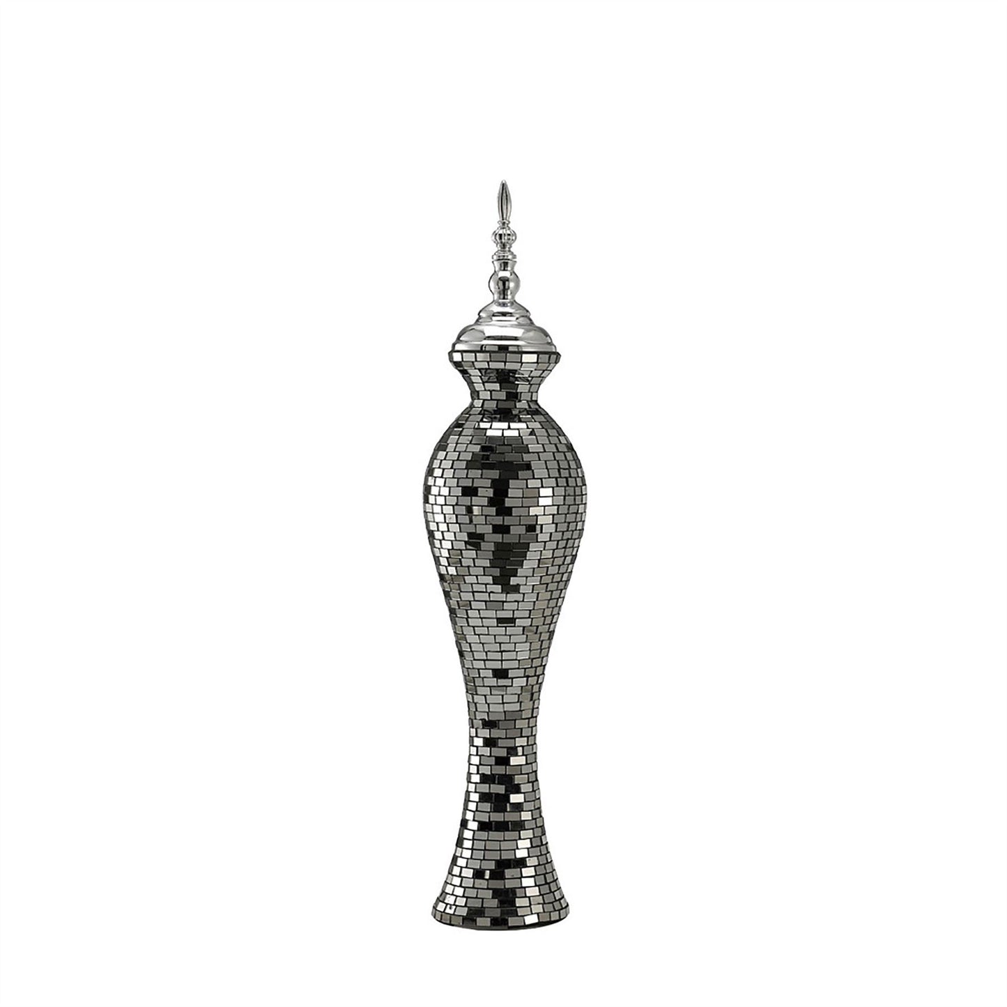 Diyas Home (DH) Anika Mosaic Ornament Medium Silver Mosaic