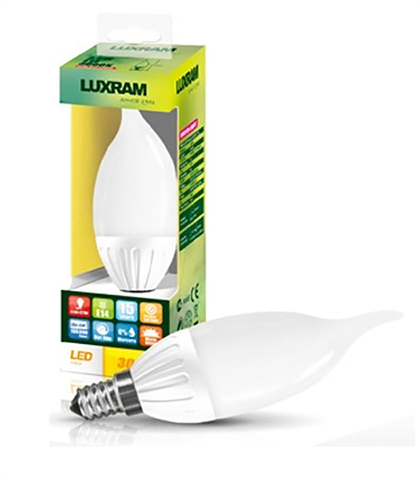 Luxram Value LED Candle Tip Plus E14 3.5W White 6400K 300lm LED