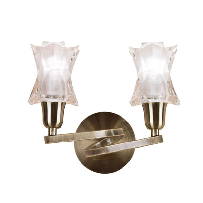 Mantra Alaska GU10 Wall Light Switched 2 Light L1/SGU10, Antique Brass, CFL Lamps INCLUDED