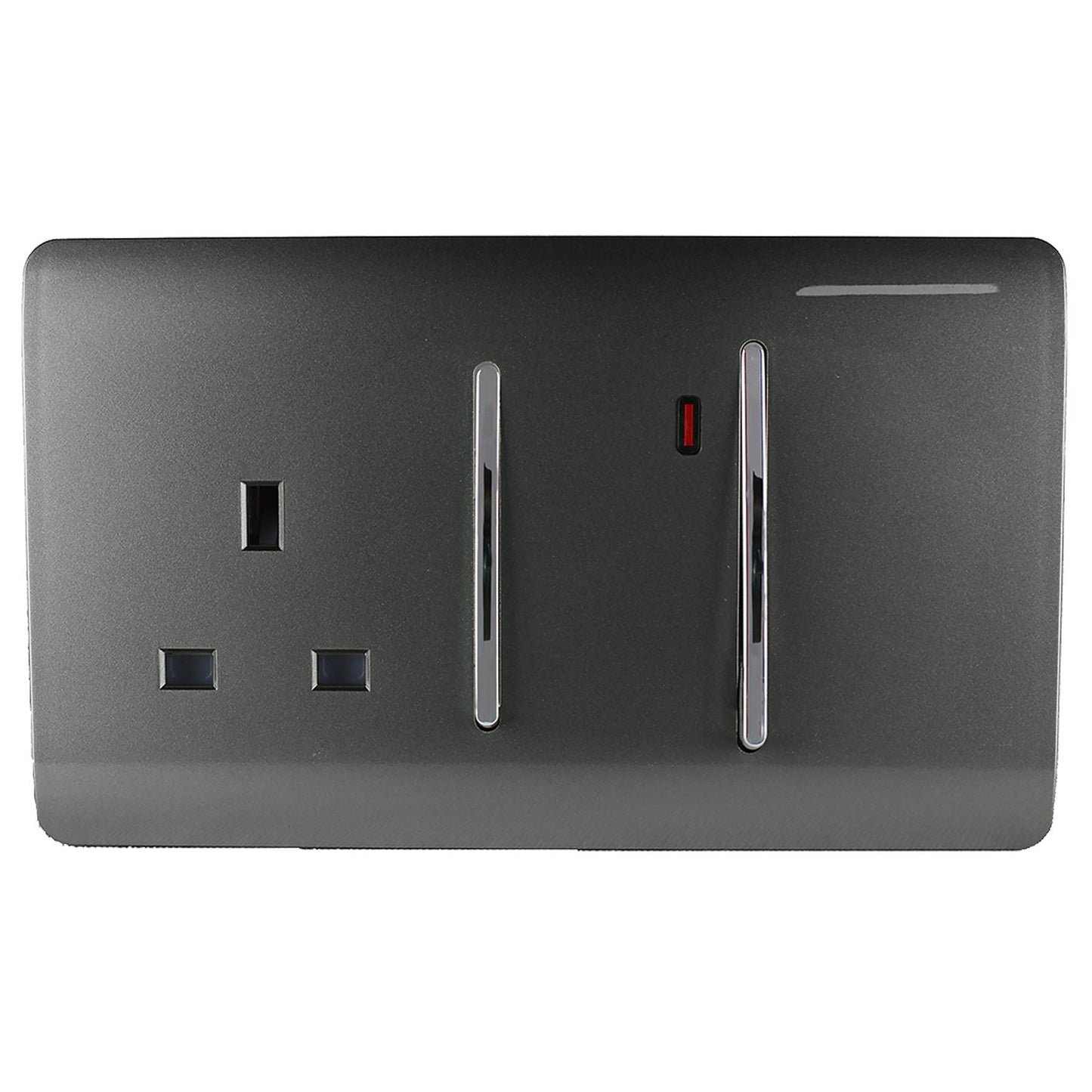 Trendi Artistic Modern Glossy 45 A Cooker Switch & Plug Socket Inc Neon Insert Charcoal