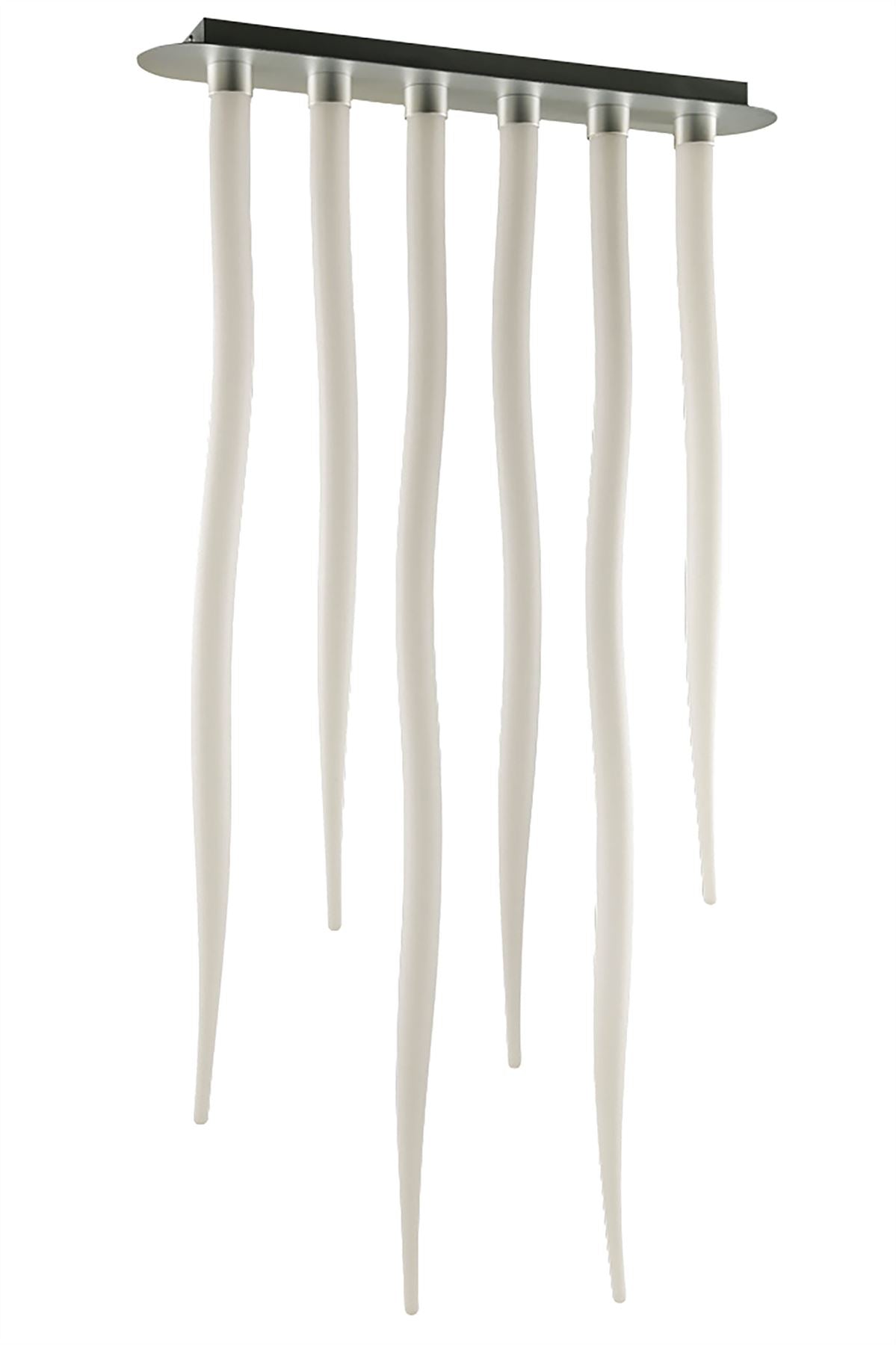 Mantra Estalacta Ceiling Light GU10 6 Light GU10 Linear Bar Indoor, Silver/Opal White