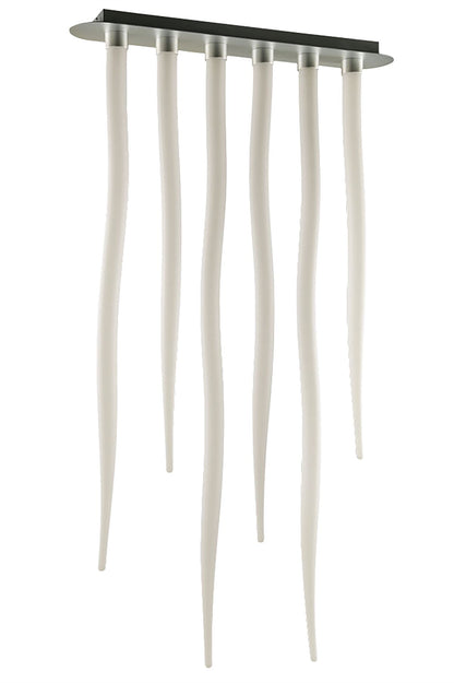 Mantra Estalacta Ceiling Light GU10 6 Light GU10 Linear Bar Indoor, Silver/Opal White