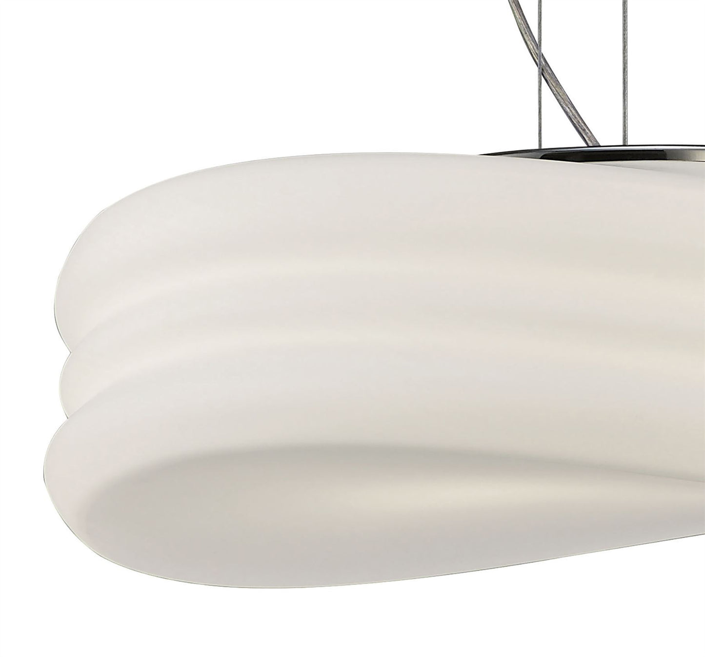 Mantra M3620 Mediterraneo Pendant 3 Light E27 Large, Polished Chrome/Frosted White Glass