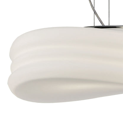 Mantra M3620 Mediterraneo Pendant 3 Light E27 Large, Polished Chrome/Frosted White Glass