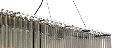 Diyas Zanthe  Linear 10 Light G9 Polished Chrome/Clear Glass Ceiling Pendant Light Fitting