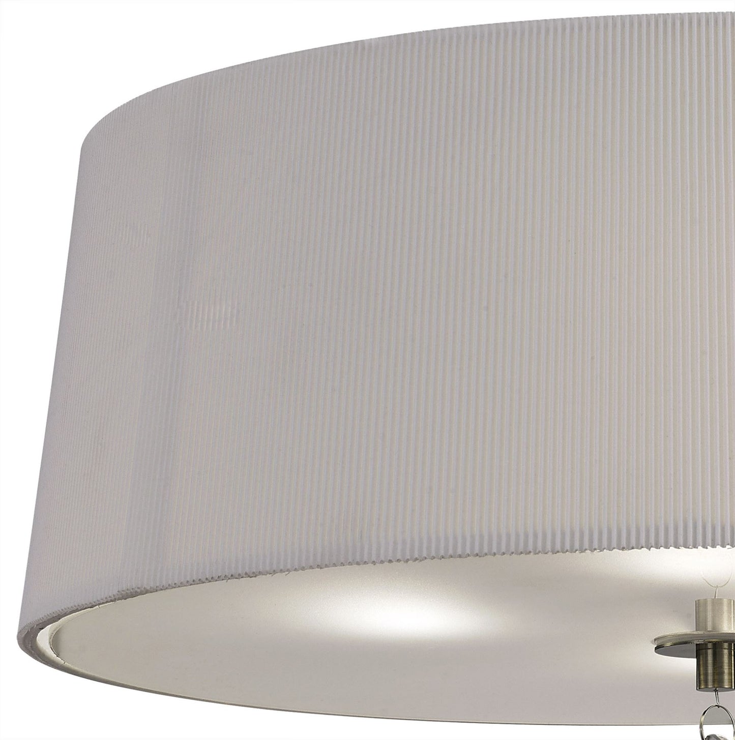 Mantra Mara 55cm Flush Ceiling 4 Light E27 Round, Antique Brass with Ivory White Shade