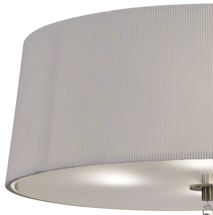 Mantra Mara 55cm Flush Ceiling 4 Light E27 Round, Antique Brass with Ivory White Shade