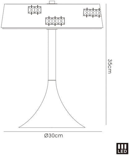 Diyas Phoenix Crystal Table Lamp 18 X 0.5W LED 4000K White