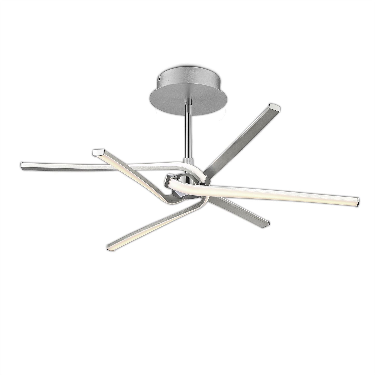 Mantra M4991 Knot Telescopic\Semi Ceiling 45W LED Curved Arms 3000K, 3150lm, Silver/Frosted Acrylic/Polished Chrome, 3yrs Warranty - M4991 Ceiling