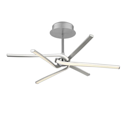 Mantra M4991 Knot Telescopic\Semi Ceiling 45W LED Curved Arms 3000K, 3150lm, Silver/Frosted Acrylic/Polished Chrome, 3yrs Warranty - M4991 Ceiling