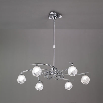 Mantra M0801 Fragma Telescopic Semi Flush Convertible 6 Light G9, Polished Chrome