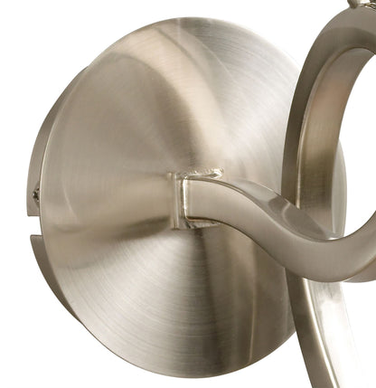 Mantra Alaska GU10 Wall Light Switched 1 Light L1/SGU10, Satin Nickel, CFL Lamps INCLUDED