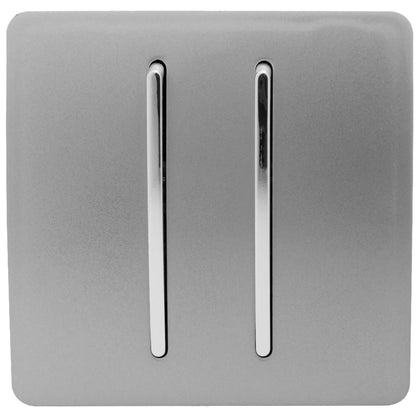 Trendi 2 Gang Artistic Modern Glossy Tactile Home Automation Switch Light Grey