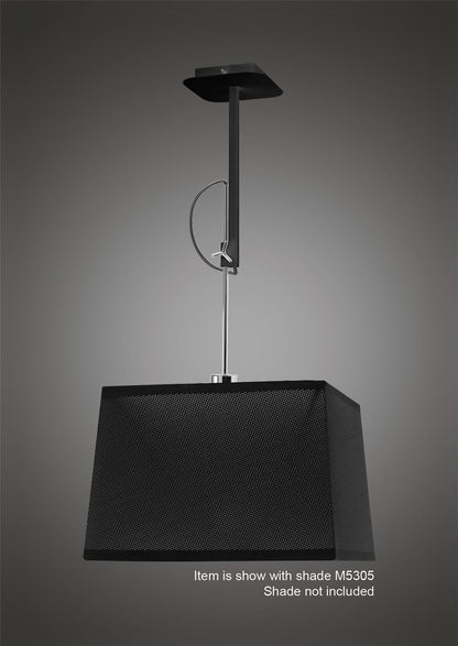 Mantra M5301 Habana Telescopic Square Pendant 1 Light WITHOUT SHADE E27 Black/Polished Chrome