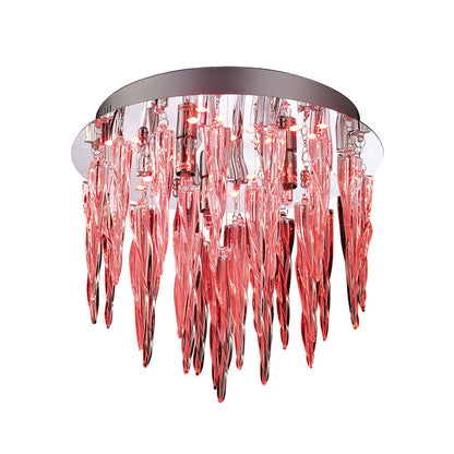 Diyas Tropez 30cm  3 Light G9 with RGB LEDs and Remote Control Polished Chrome/Glass Ceiling Light Fitting