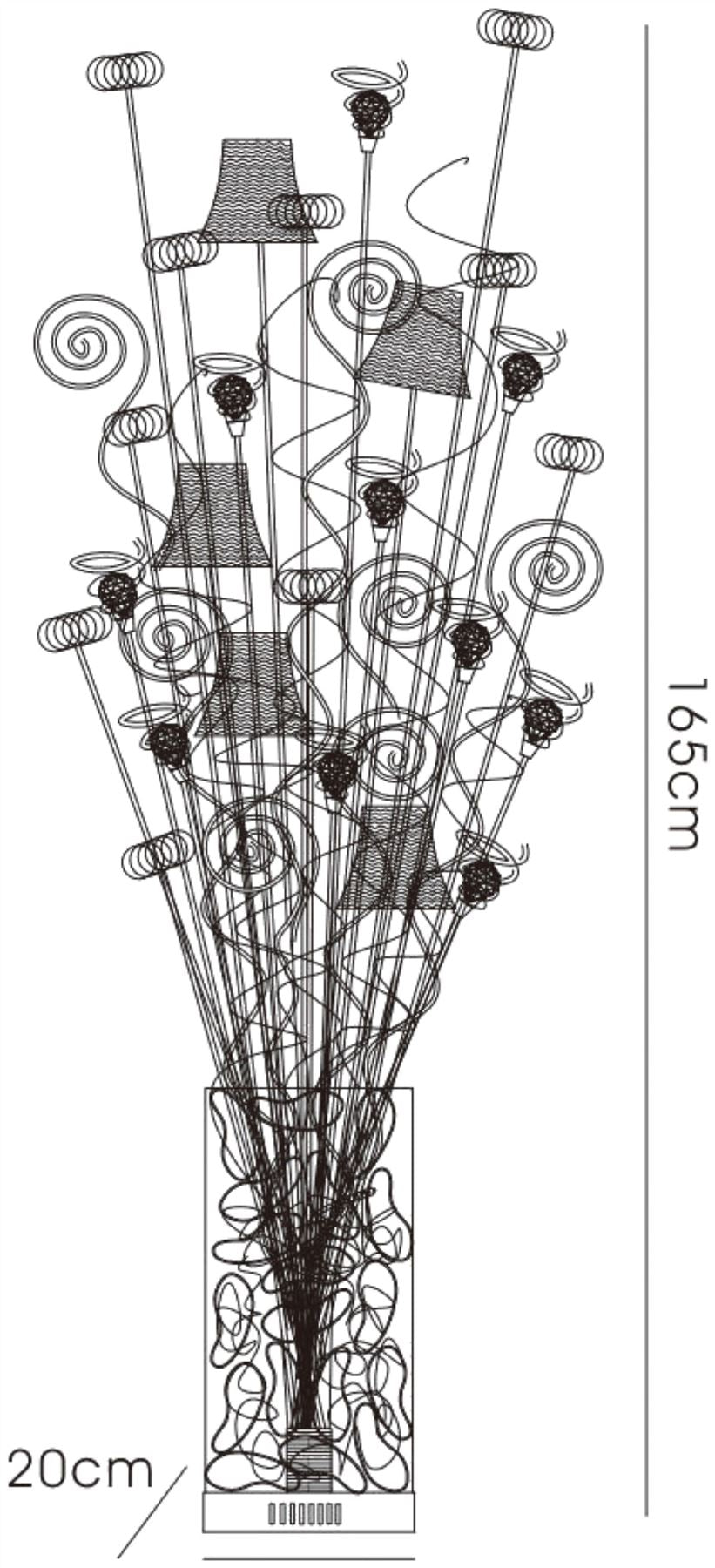 Diyas Home Koil Aluminium (DH) Koil Floor Lamp 7 Light G4 Aluminium/White/Crystal, NOT LED/CFL Compatible