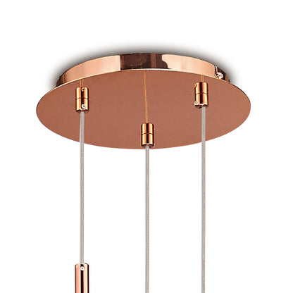 Deco Regina Pendant 3 Light G9 Copper/Copper Glass