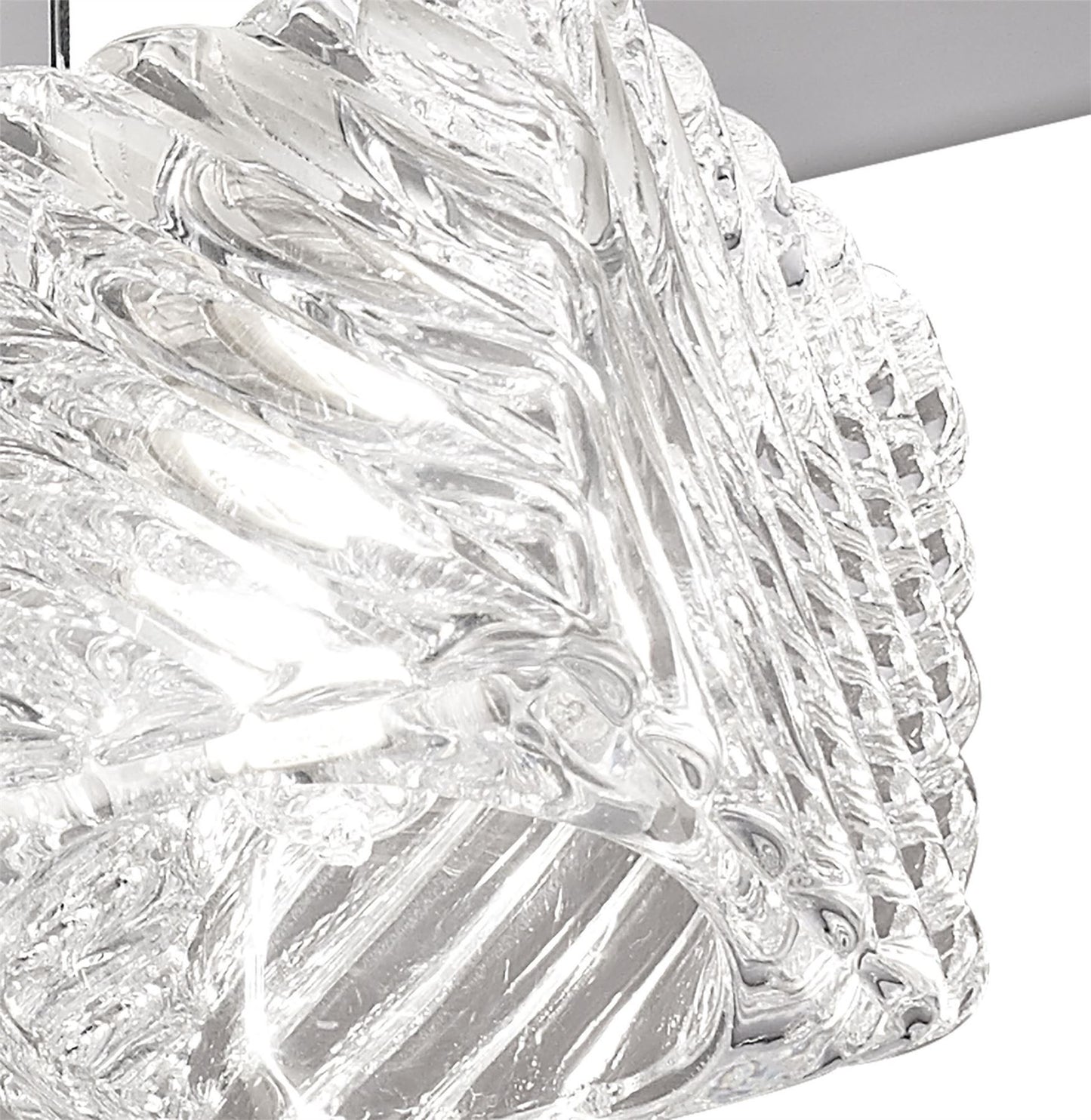 Deco Accor Ceiling Flush 5 Light G9, 230mm Square, Polished Chrome/Clear Glass
