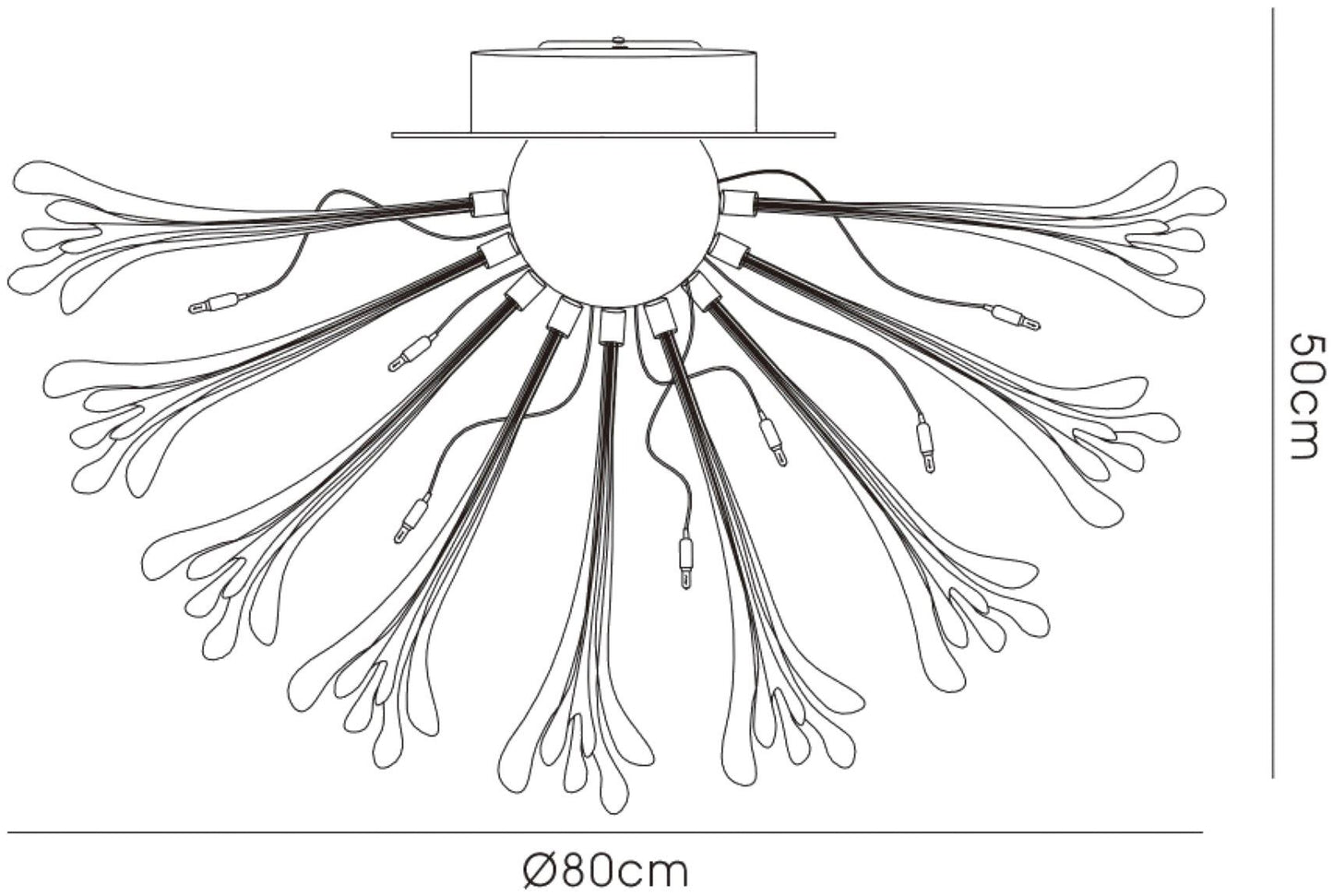 Diyas Love 80cm  Large 9 Light G4 Polished Chrome/White Glass, NOT LED/CFL Compatible Ceiling Light Fitting