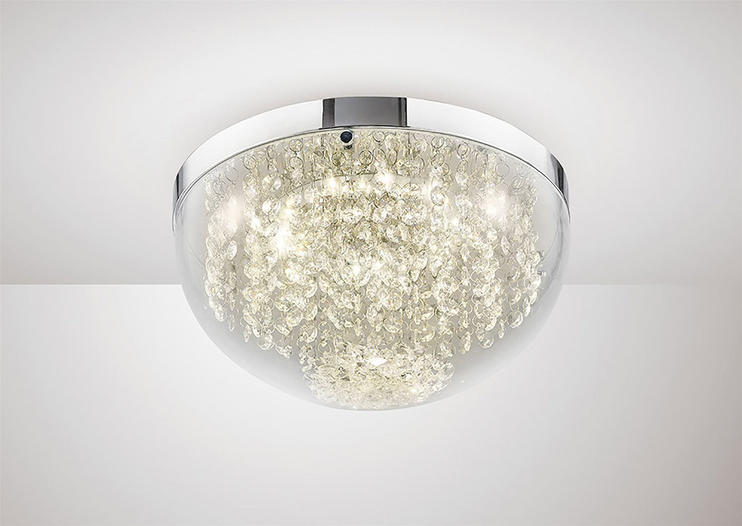 Diyas Harper Medium  12W 950lm LED 4000K Polished Chrome/Crystal, 3yrs Warranty - IL80011 Crystal Ceiling Light Fitting