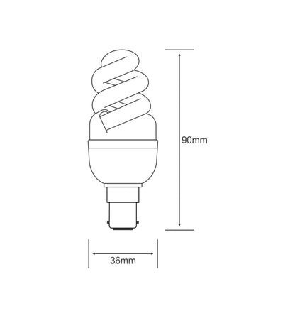 Luxram Super Mini Sup Spiral Super Mini Supreme Spiral B15 9W Natural White 4000K Compact Fluorescent Compact