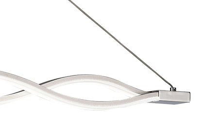 Mantra M4860 Sahara Linear Pendant 36W LED 3000K, 2520lm, Silver, Frosted Acrylic, Polished Chrome, 3yrs Warranty