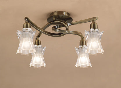 Mantra Alaska GU10 40cm Ceiling 4 Light L1/SGU10, Antique Brass, CFL Lamps INCLUDED