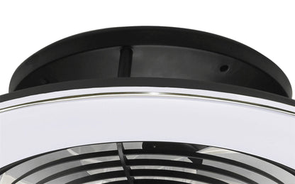 Alisio 63cm 70W LED Dimmable Ceiling Light With Built-In 35W DC Reversible Fan, BlackWhite Finish c/w Remote Control and APP Control, 4900lm