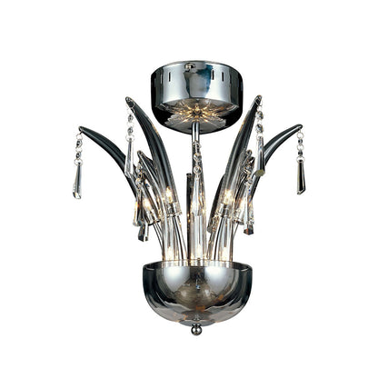 Diyas Jasper 40cm  Round 12 Light G4 Polished Chrome/Crystal, NOT LED/CFL Compatible Ceiling Pendant Light Fitting