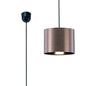 Deco Dako Black Pendant 1 Light E27 with 200 x 150mm Metallic Bronze Finish Cylinder Shade, c/w Ceiling Bracket