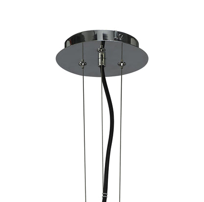 Mantra M3721 Miss Pendant 3 Light E27, Gloss Black/Polished Chrome