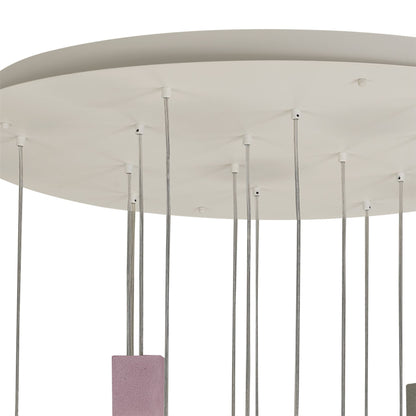 Mantra Galaxia 90cm Pendant Square, 15 Light E27, White/Grey/Red Cement, White Base & Cable, Item Weight: 19.4kg