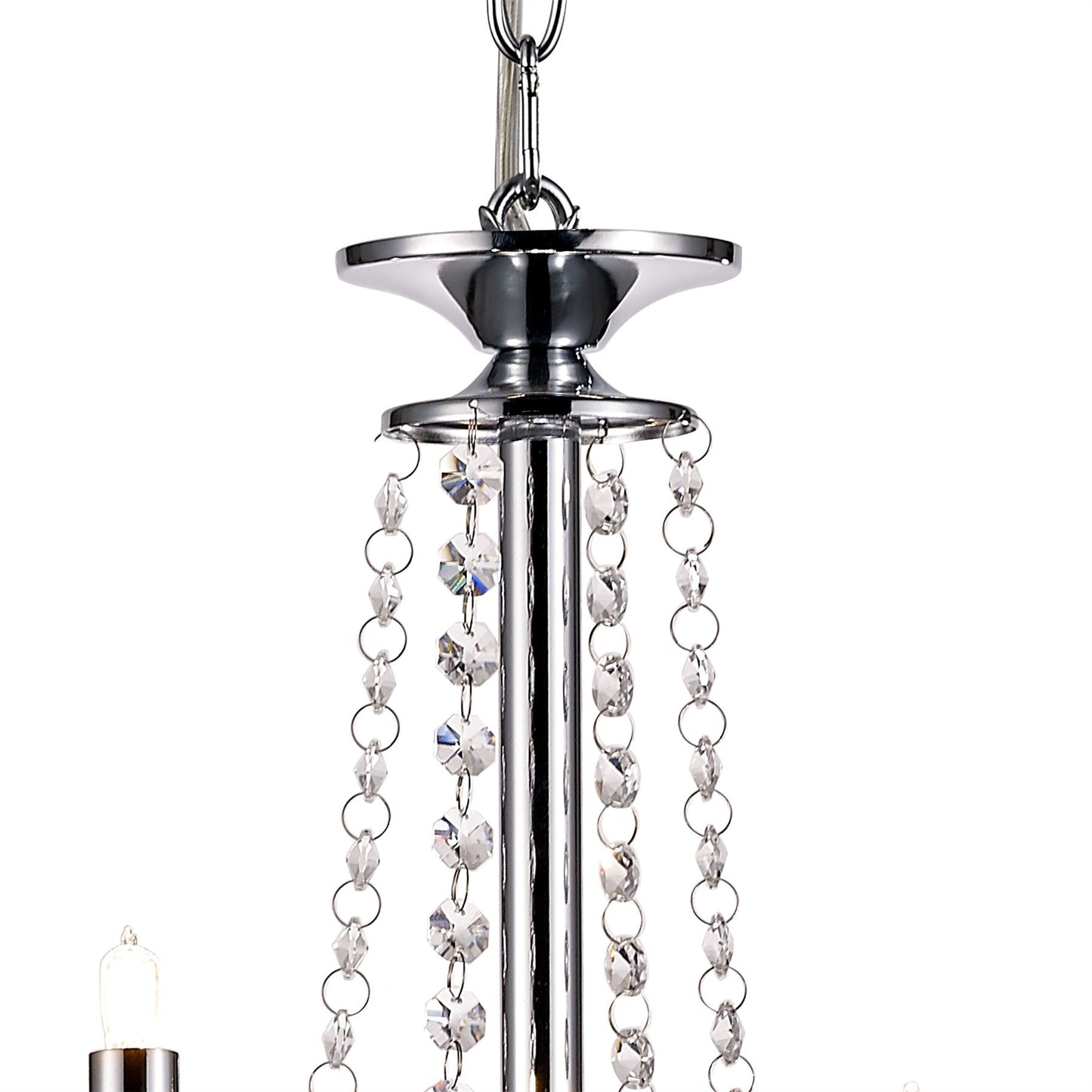 Diyas Eden 55cm  4 Light G9 Polished Chrome/Crystal Ceiling Pendant Light Fitting