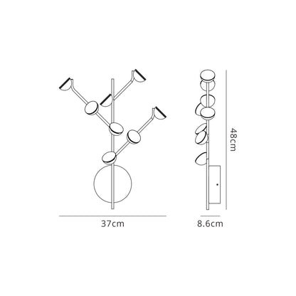 Mantra Adn 8 Light Wall Light, 24W LED, 3000K, 1600lm, Black, 3yrs Warranty