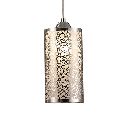 Deco Charon Circle Pattern Pendant 3 Light E27 Linear Polished Chrome